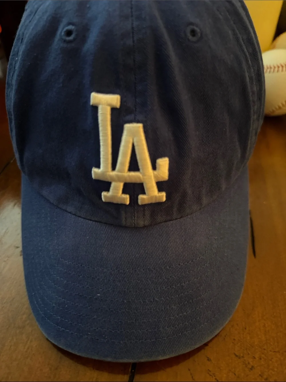 LA Logo Kids Baseball Cap - Navy with White Embroidery